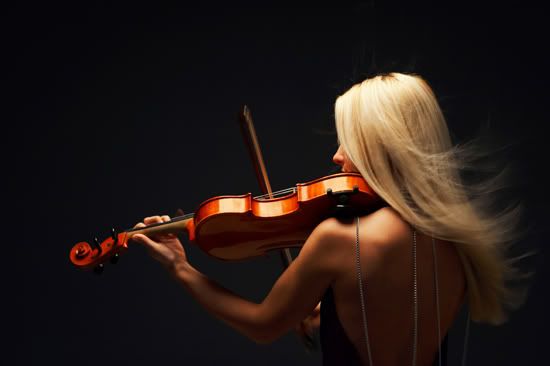 Blonde violist Pictures, Images and Photos