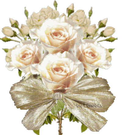 white roses, animated