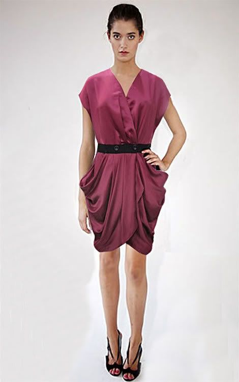 CHLOE red ruching silk dress for $122 -shopyop