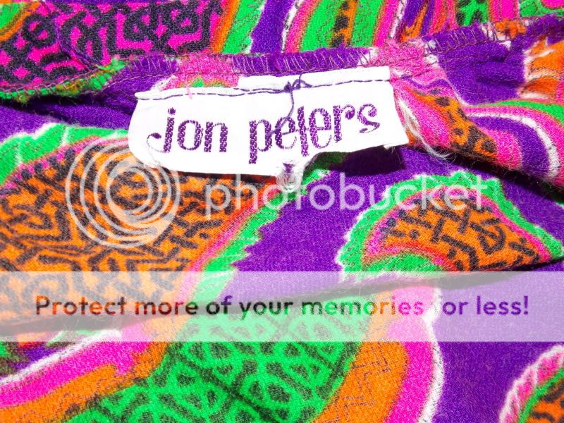 Vtg Jon Peters Long Skirt w Large Paisley Pattern in Vibrant Bold Colors Boho  