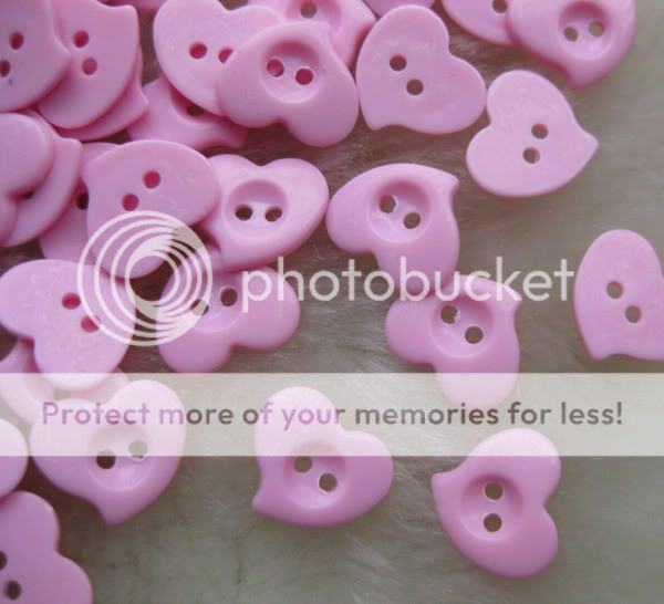 100x 14mm Cute Heart Plastic Button/Sewing Pink F228  