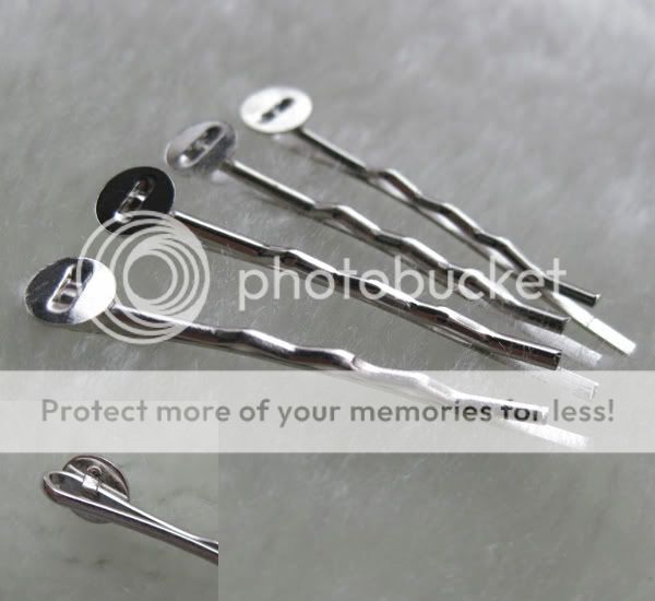 50 Silver Metal Bobby Hair Pin Clip w Pad 7mm DIY Craft Baby Clips F447