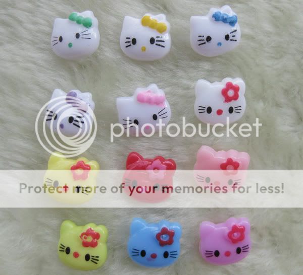 60x Hello Kitty 14mm Plastic Buttons Lots mix 12 F095  