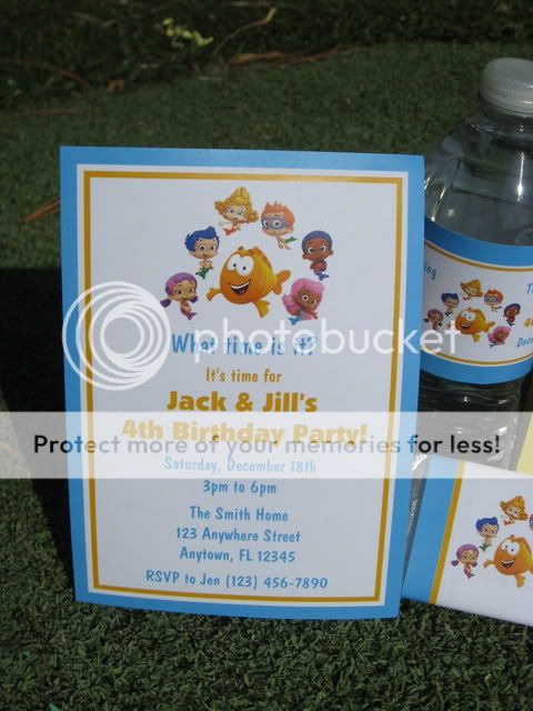 Bubble Guppies Birthday Invitations Favors Water Candy  