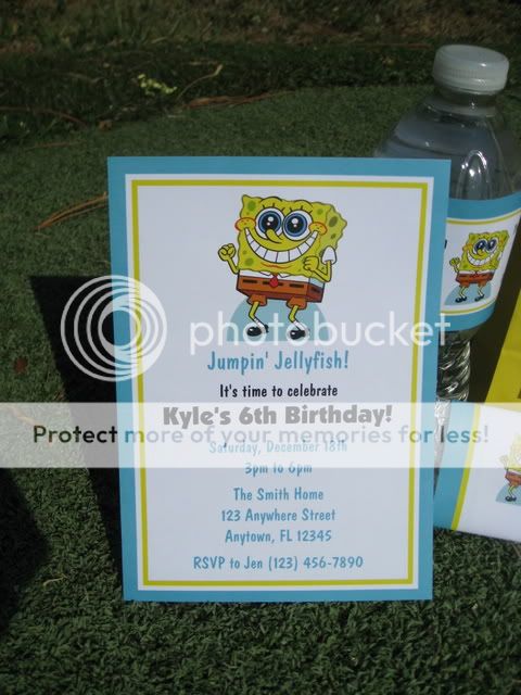   Birthday PDF CD w/ Invitation Favor Tag Water Candy Gum Bubble Wrapper