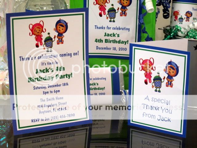 Team Umizoomi Birthday Boy Invitation Favor Water Candy  