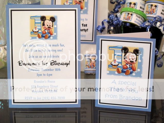 Mickey Mouse 1st First Birthday Party Invitation Favor Water Popcorn 