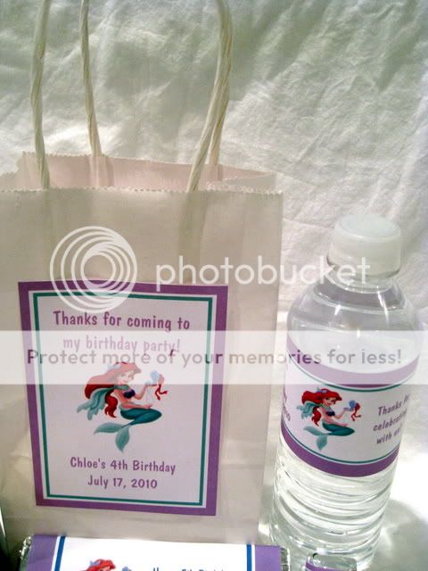 Princess Ariel Little Mermaid Birthday PDF CD w Invitation Favors Candy Water