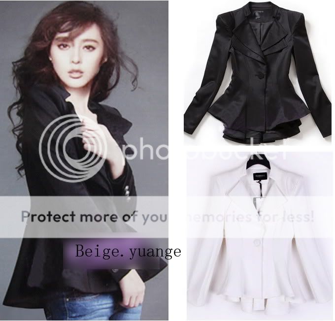 Runway Strong Shoulder Flare Double Collar Tailcoat Blazer Suit Jacket 